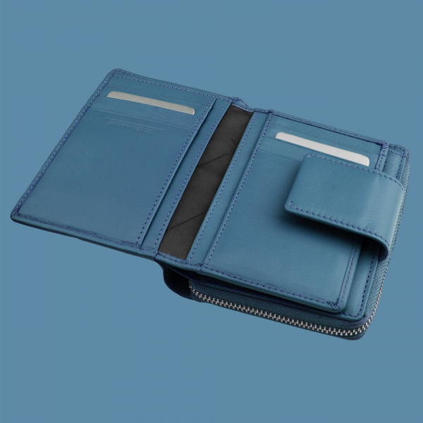 Riccardo Ferducci_116490 007_Damen Reißverschluss-Börse_Leder_blau_Damen_2