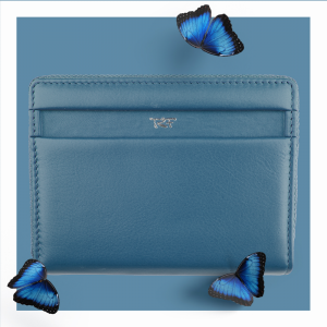 Riccardo Ferducci_116490 007_Damen Reißverschluss-Börse_Leder_blau_Damen_1