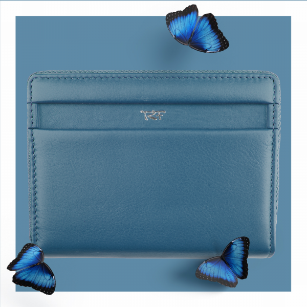 Riccardo Ferducci_116490 007_Damen Reißverschluss-Börse_Leder_blau_Damen_1