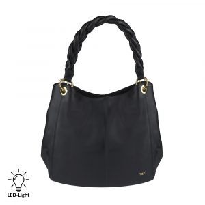 Riccardo Ferducci_018412 002_Hobo bag mit LED-Licht-Fach_Leder_schwarz_Damen_1