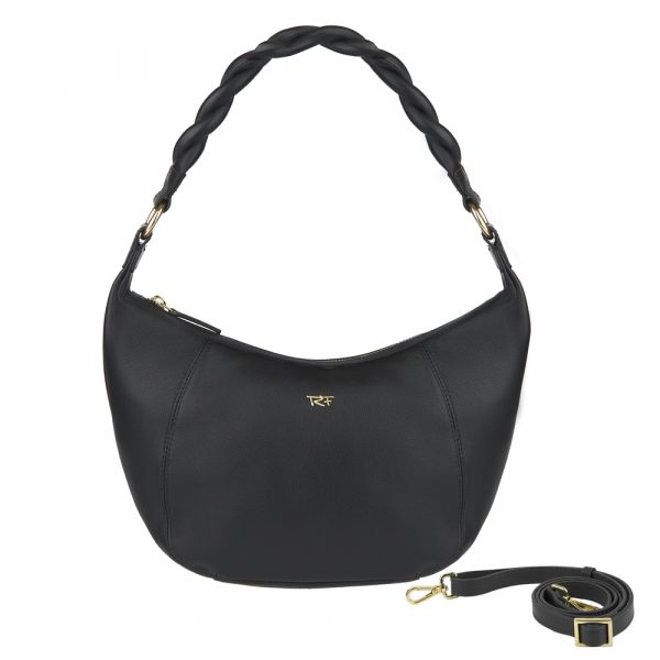 Riccardo Ferducci_018410 002_Hobo bag mit LED-Licht-Fach_Leder_schwarz_Damen_1